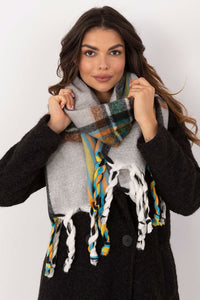 Elegant Scarf - Check Pattern with Tassels