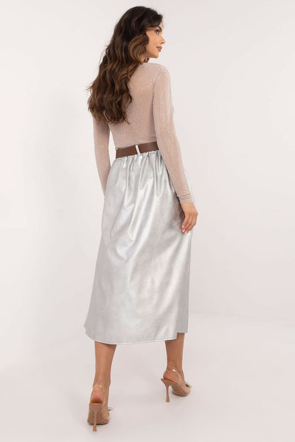 Elegant Midi Leather Skirt