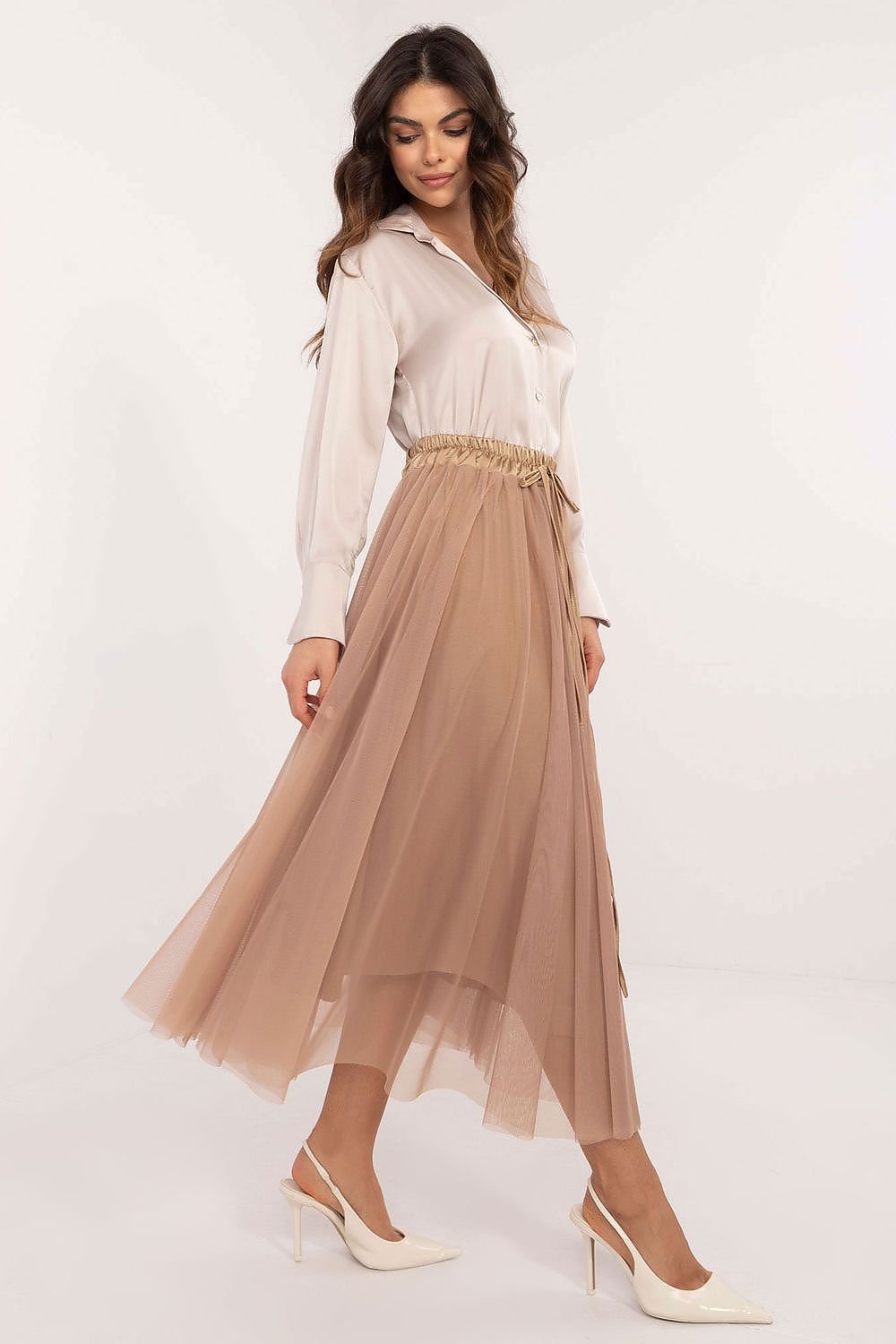 Delicate Tulle Midi Skirt