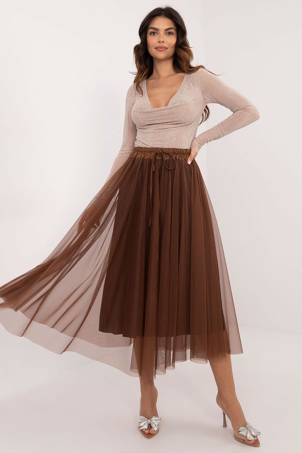 Delicate Tulle Midi Skirt