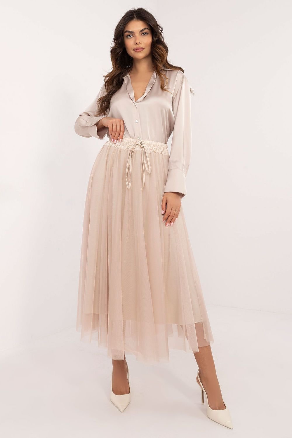 Delicate Tulle Midi Skirt