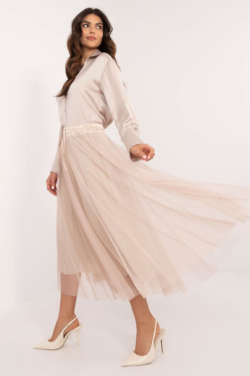 Delicate Tulle Midi Skirt