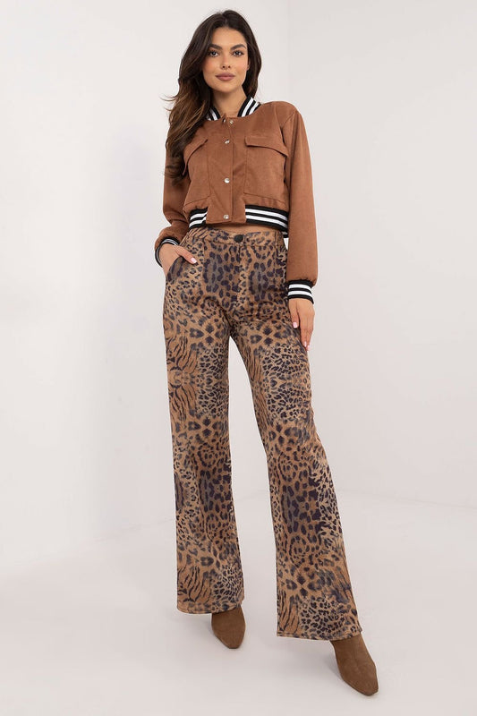 Elegant Animal Motif Trousers