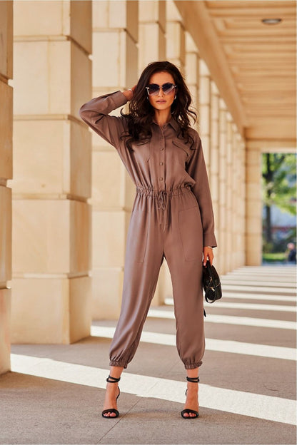 Chic Shirt-Style Jumpsuit