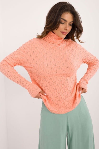 Chic Openwork Turtleneck