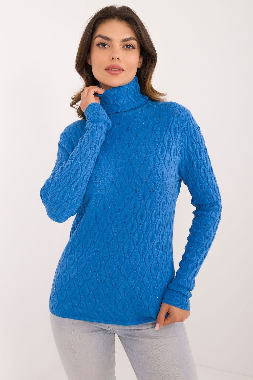 Chic Openwork Turtleneck