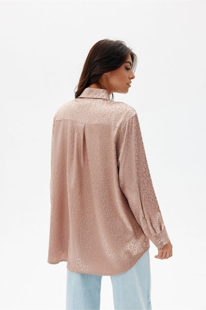 Embossed Leopard Long Sleeve Shirt