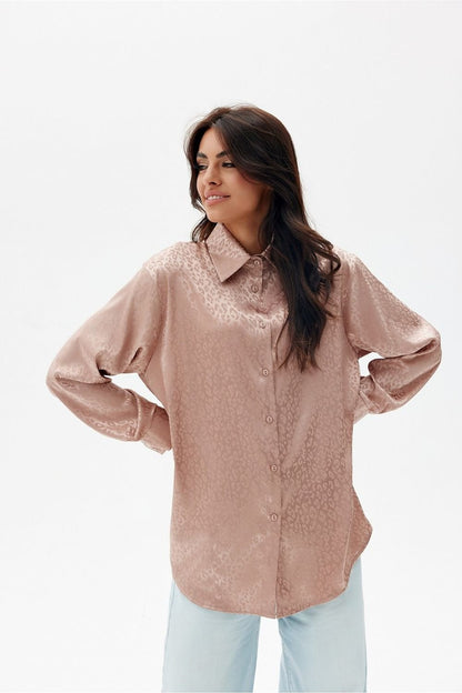 Embossed Leopard Long Sleeve Shirt