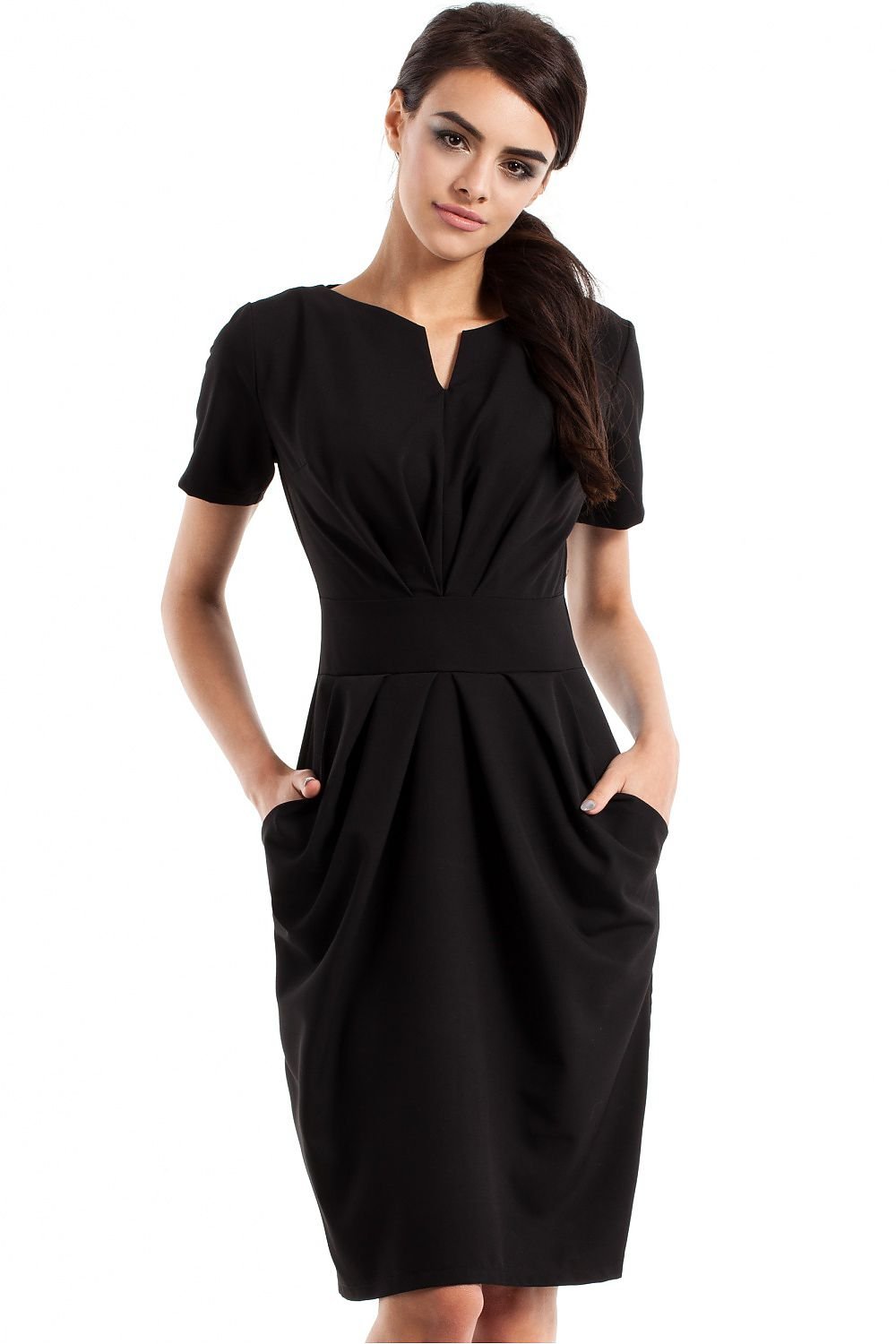 Sweetheart Neckline Draped Dress