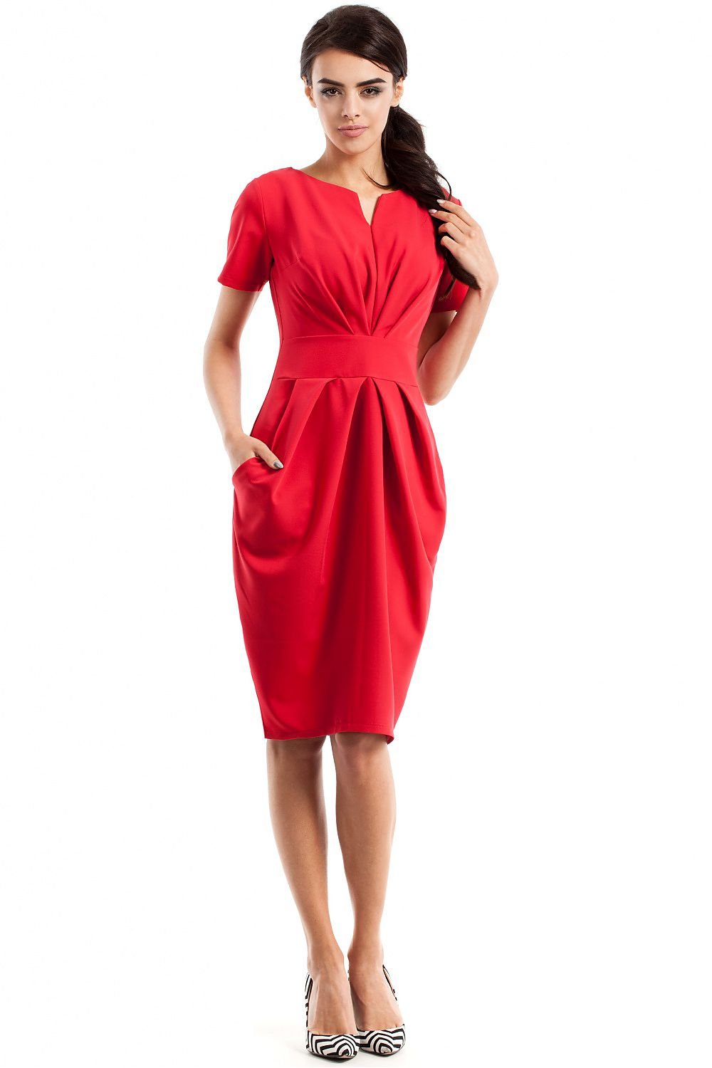 Sweetheart Neckline Draped Dress