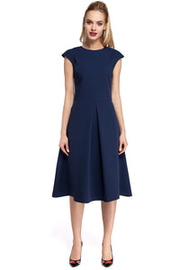 Fitted Midi Dress with Pleats