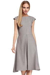 Fitted Midi Dress with Pleats