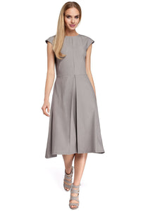 Fitted Midi Dress with Pleats