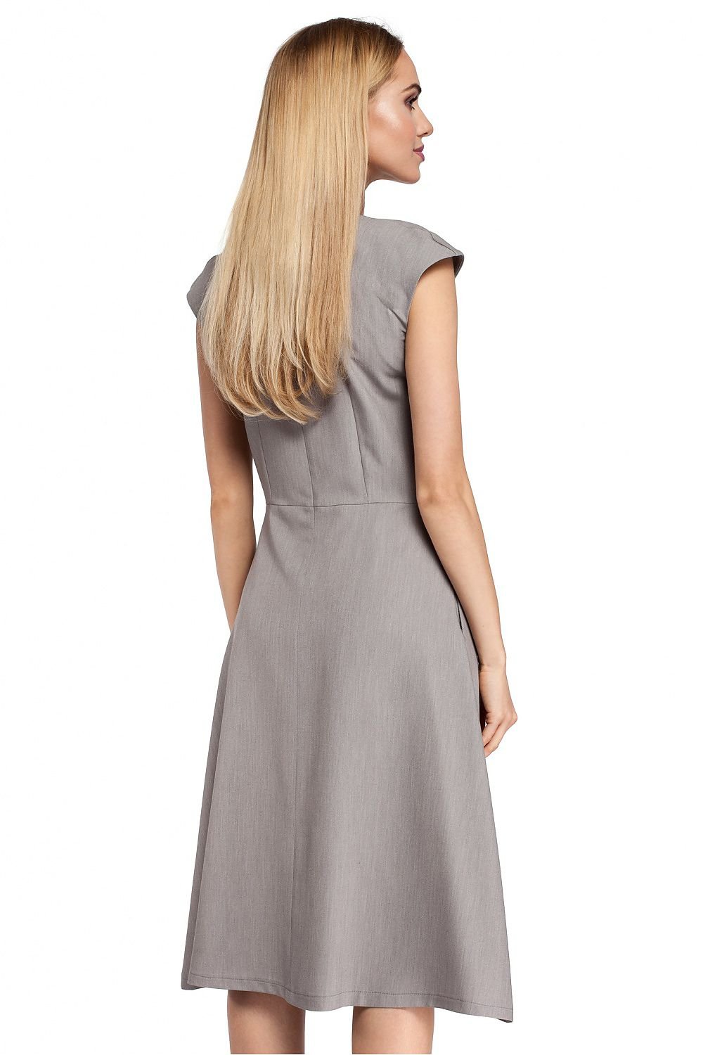 Fitted Midi Dress with Pleats