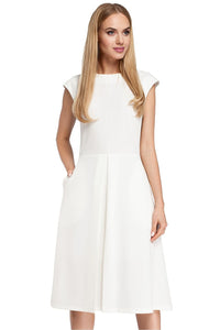 Fitted Midi Dress with Pleats