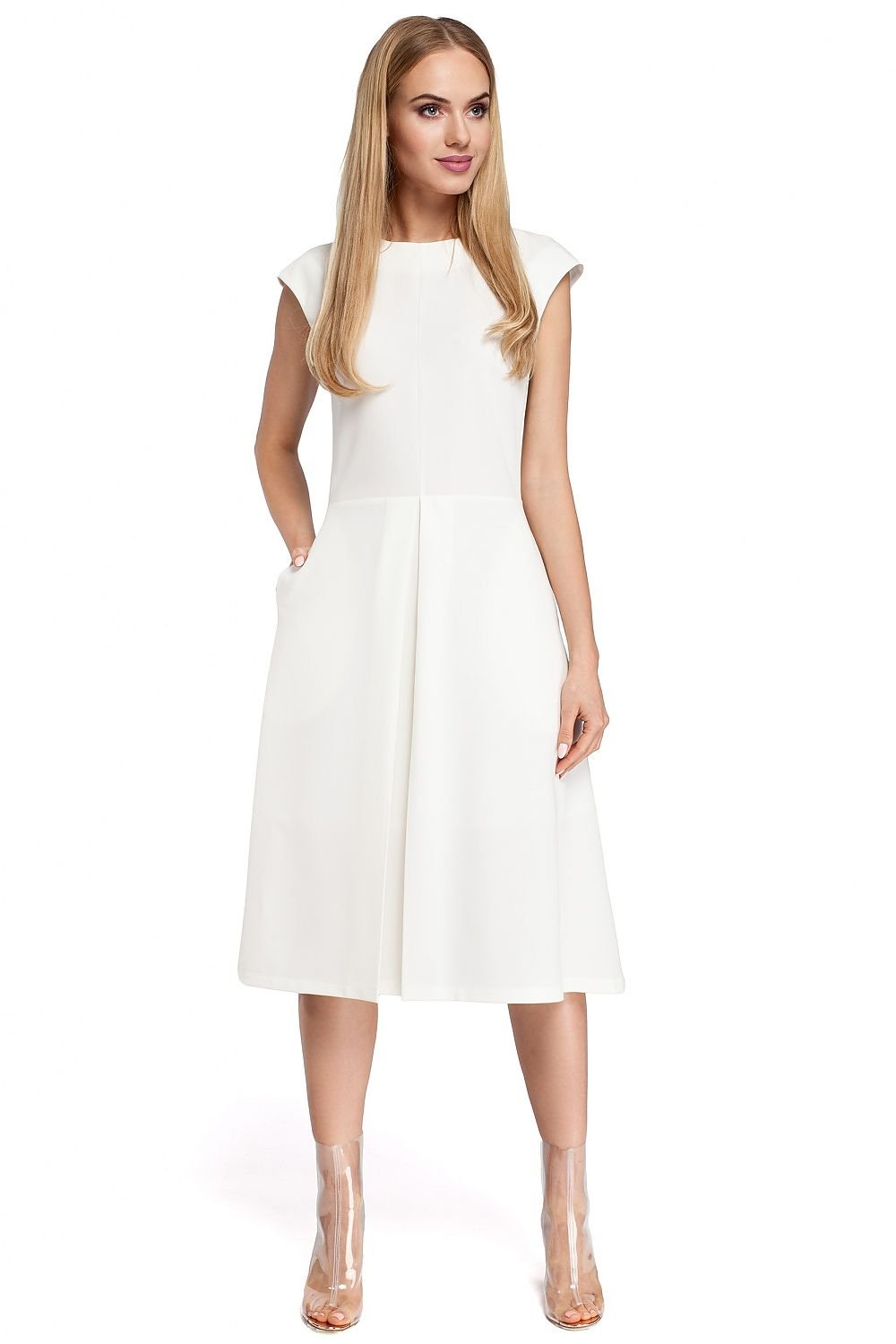 Fitted Midi Dress with Pleats