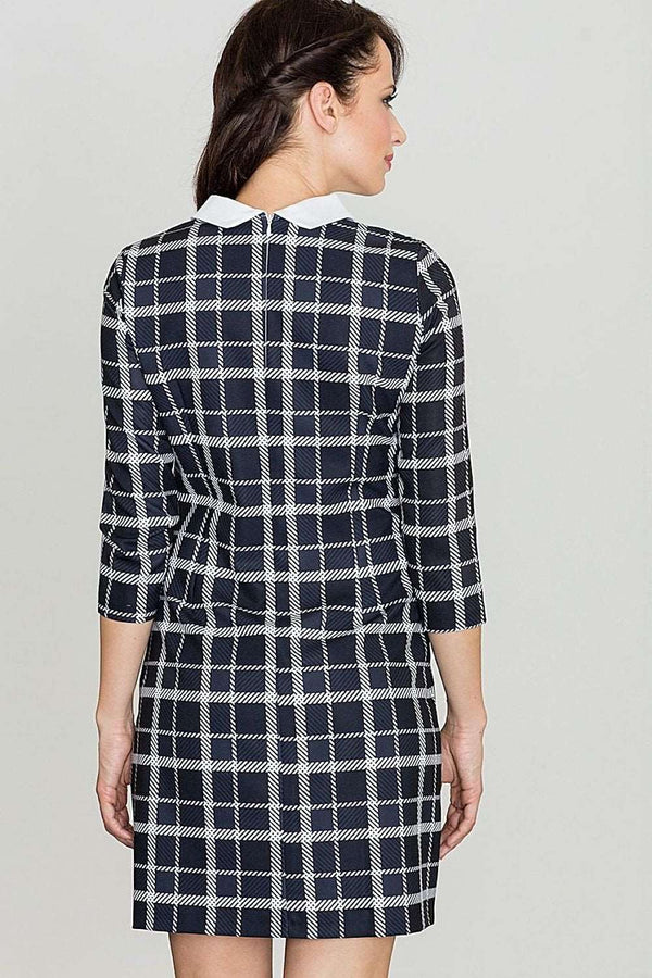 Alice Geometric Check Collar Dress