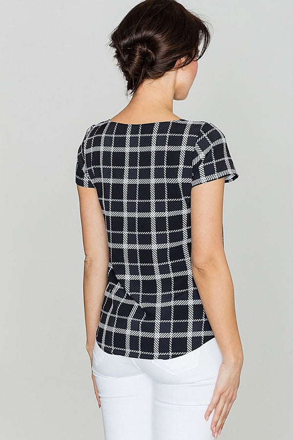 Loose Retro Checkered Blouse