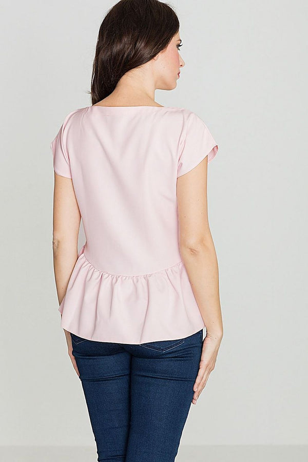 V-Neck Asymmetrical Frill Blouse