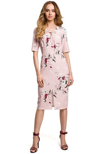 Floral V-Neck Dress Unlined