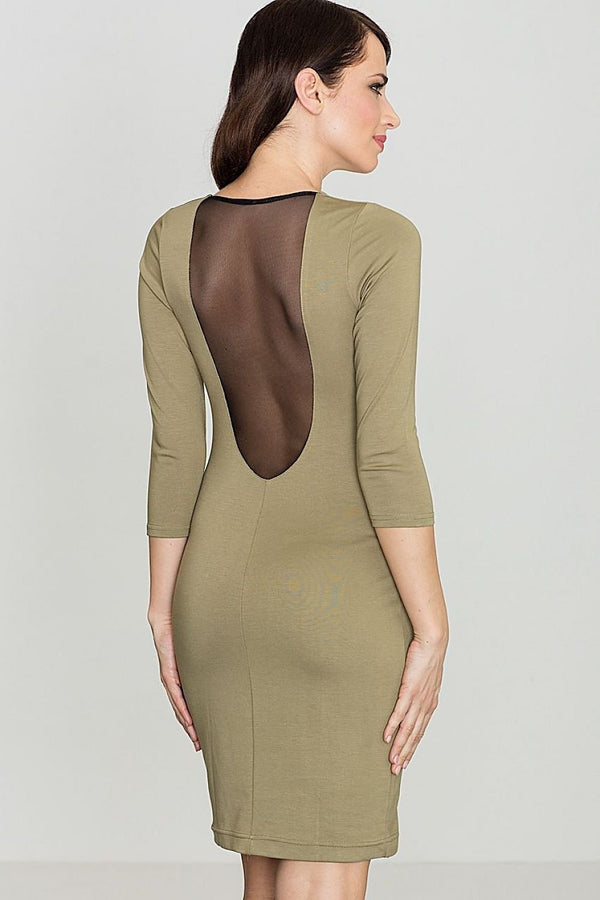 Deep Mesh Back Mini Dress