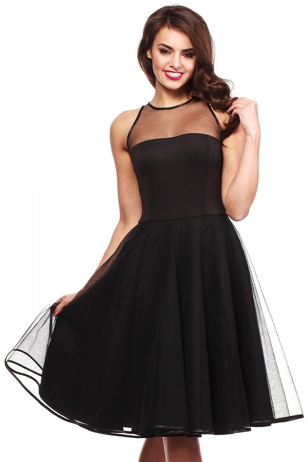 Flared Tulle Evening Gown