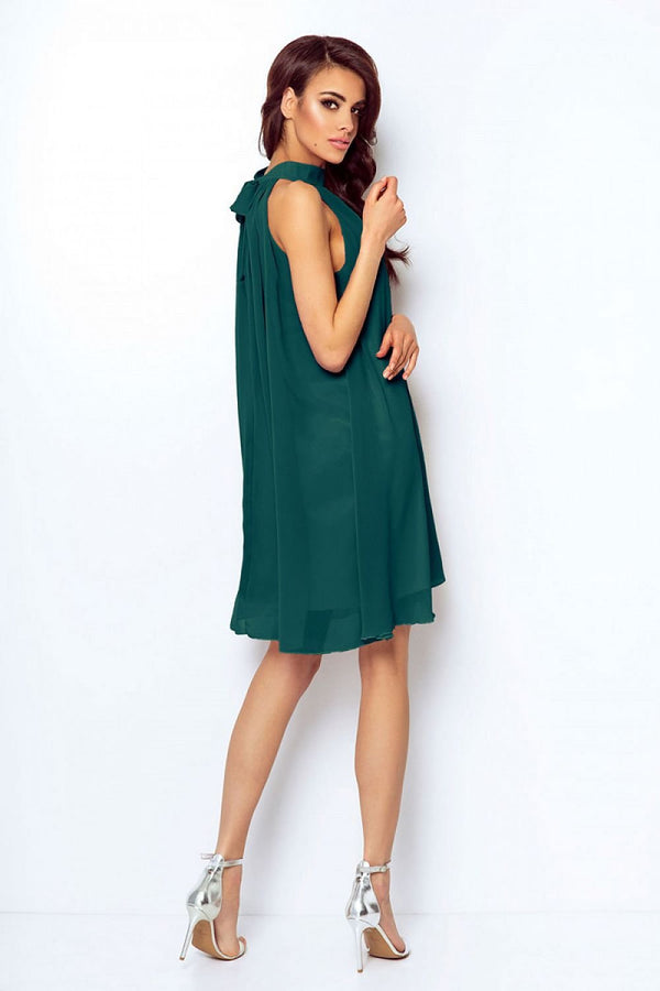 Airy Halter Chiffon Cocktail Dress