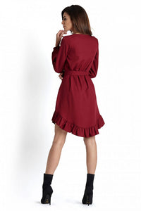 Airy Frilled Dress with Belt