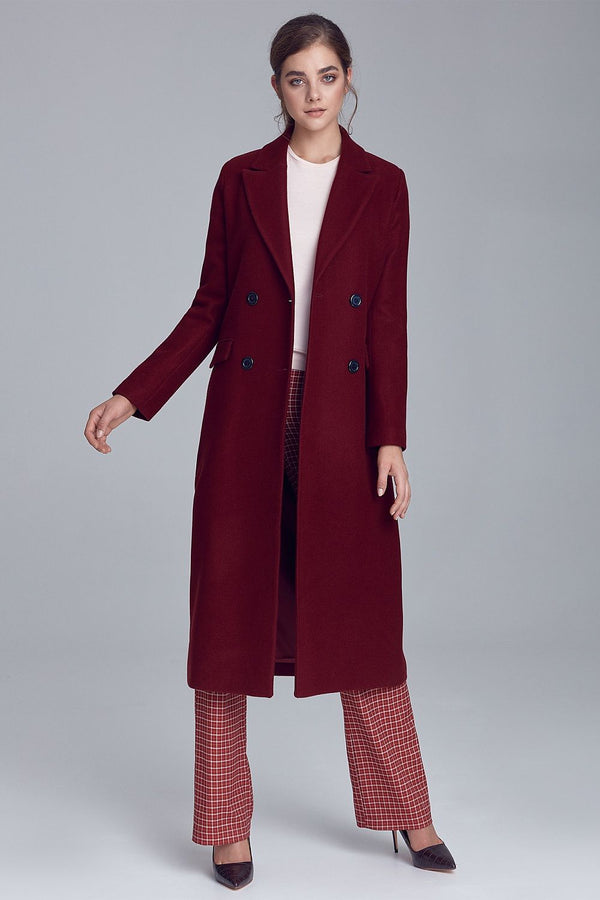 Elegant Wool Blend Long Coat