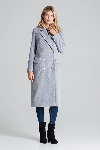 Navy Double-Breasted Coat