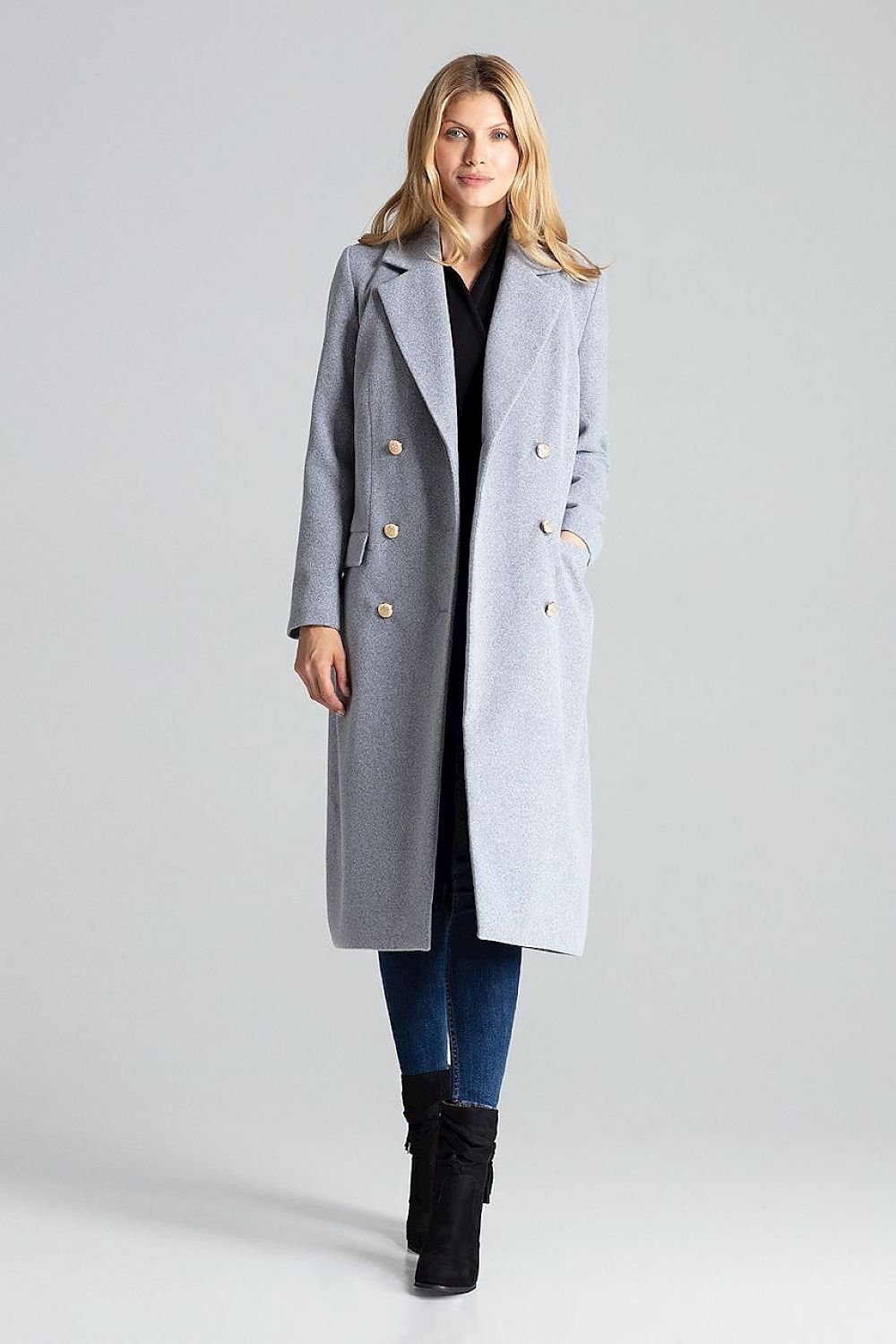 Navy Double-Breasted Coat