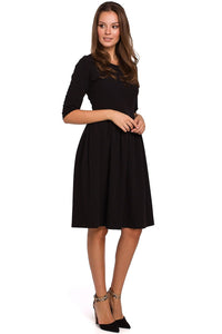 Fitted Elegant Flared Midi Dress