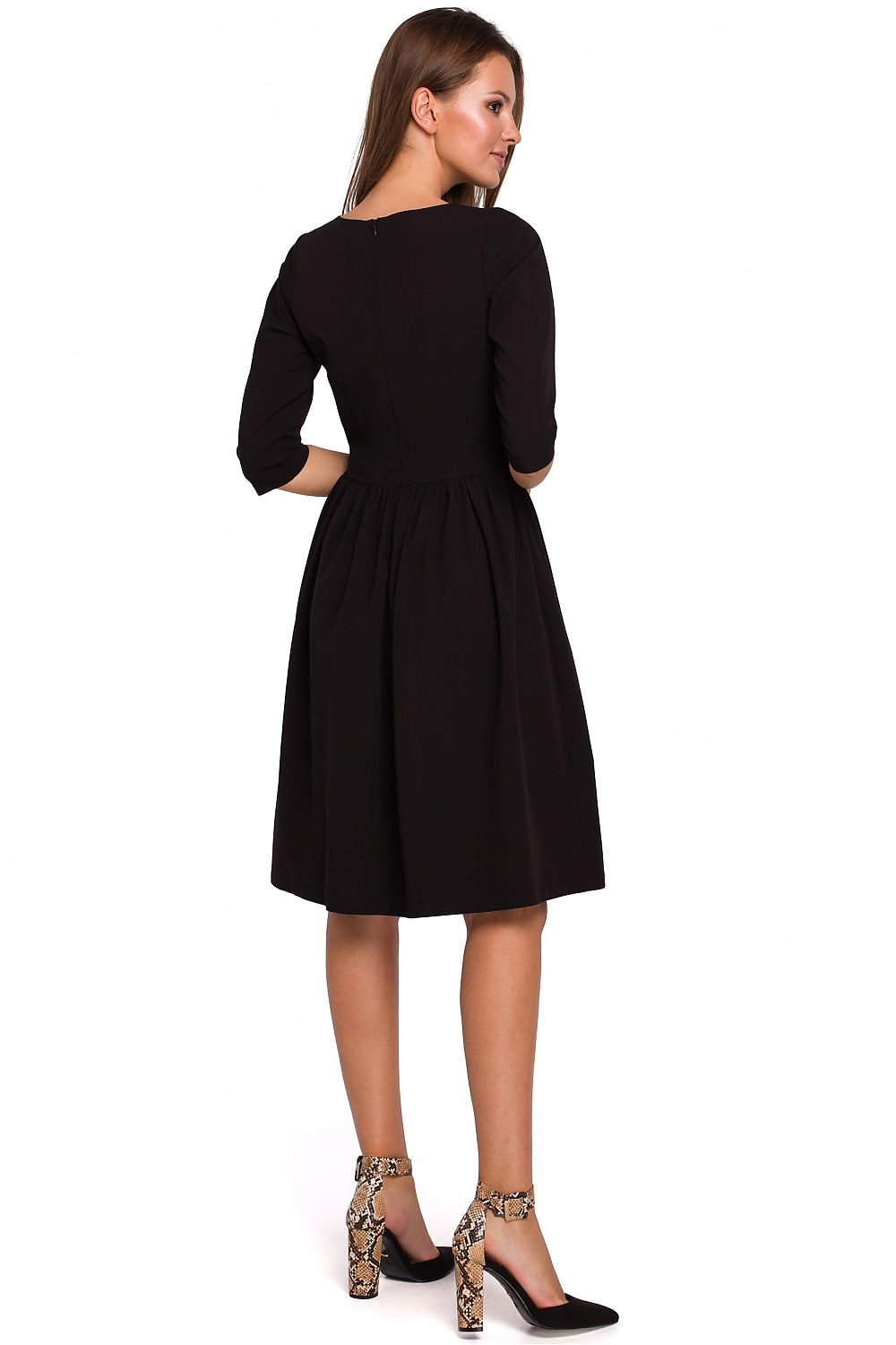 Fitted Elegant Flared Midi Dress