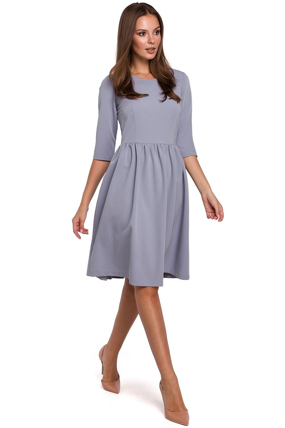 Fitted Elegant Flared Midi Dress