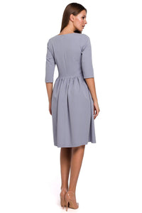 Fitted Elegant Flared Midi Dress