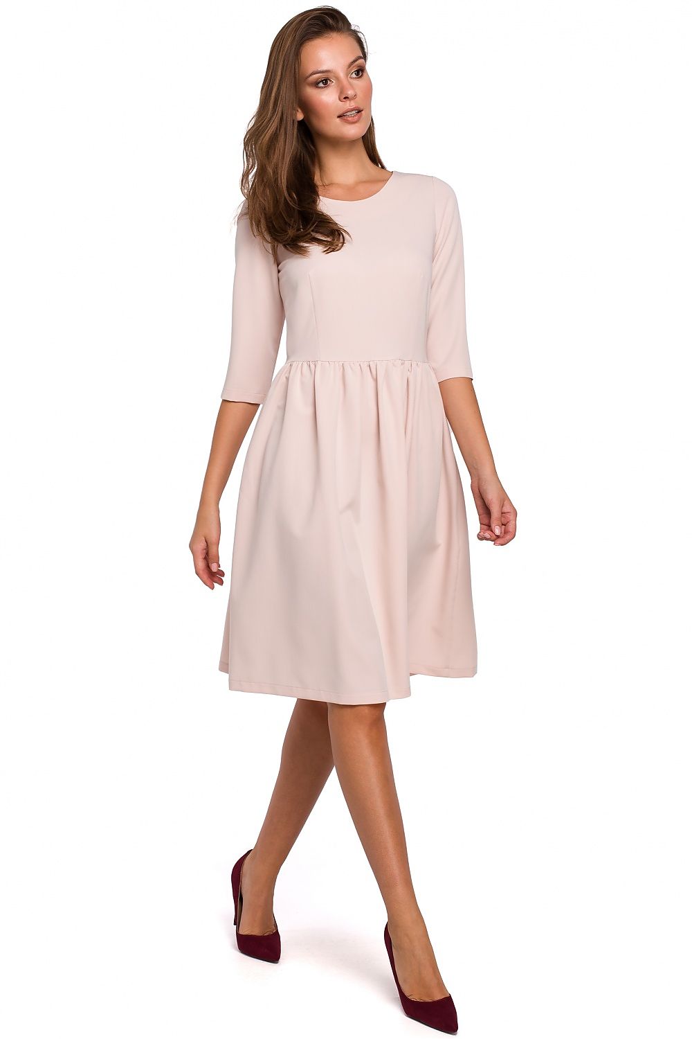 Fitted Elegant Flared Midi Dress