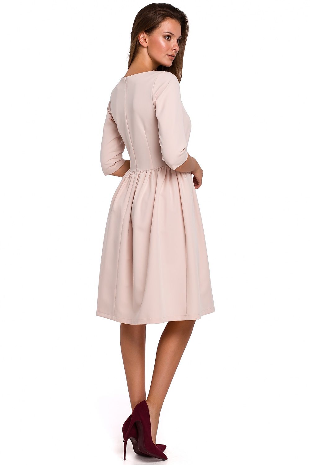 Fitted Elegant Flared Midi Dress