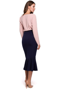 Elegant Frilled Midi Skirt