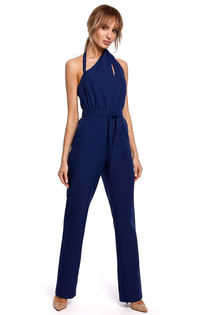 Asymmetrical Neckline Jumpsuit