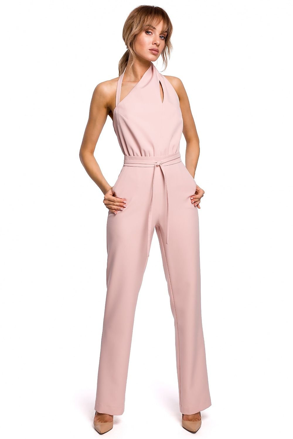 Asymmetrical Neckline Jumpsuit