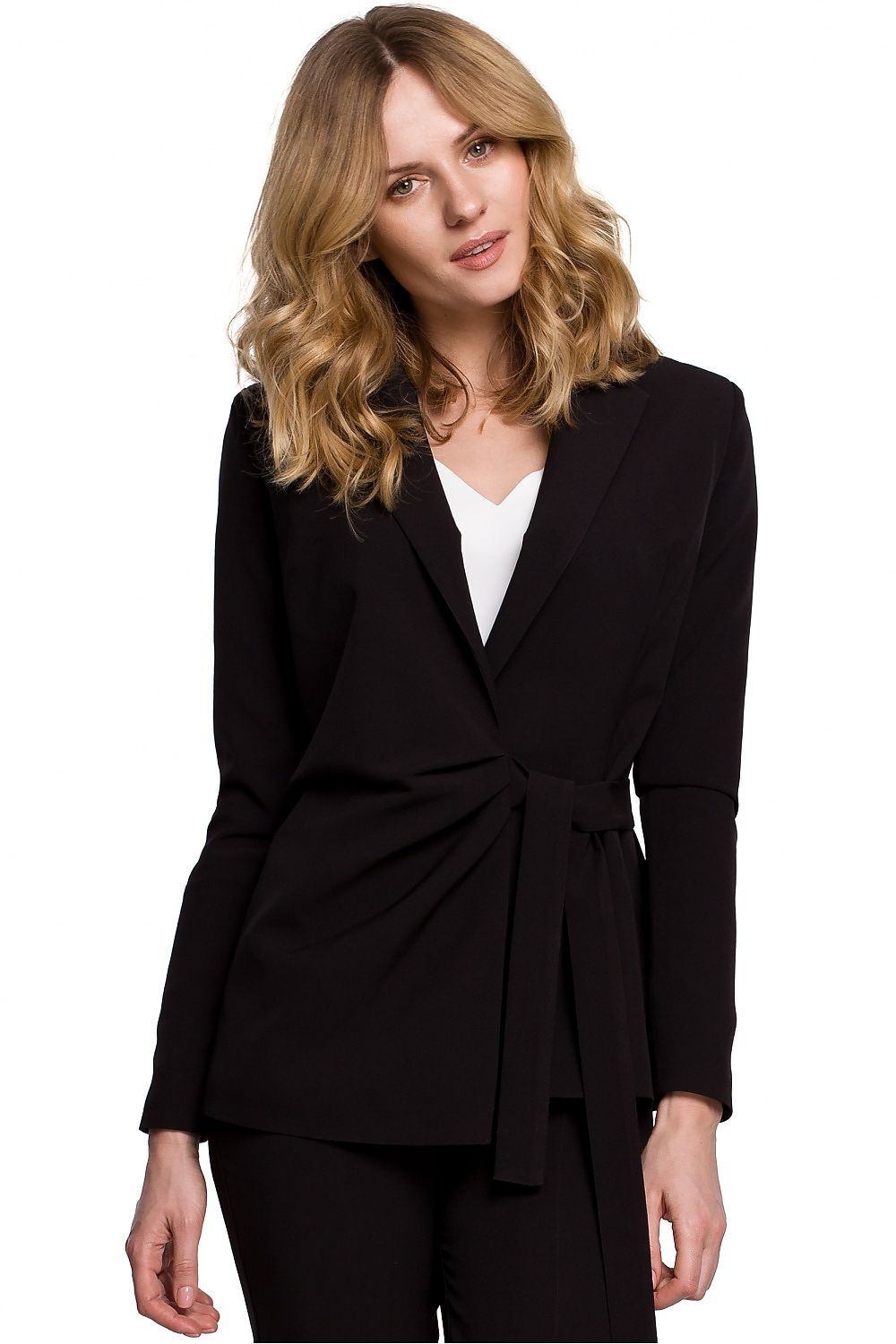 Spandex Blazer with Pleated Detail - Michelle & Kenza Co.