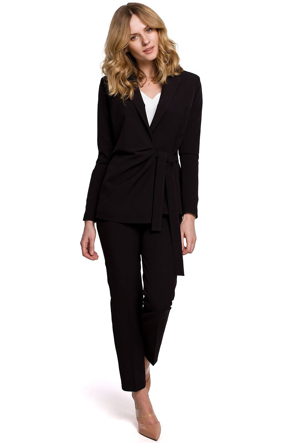 Spandex Blazer with Pleated Detail - Michelle & Kenza Co.