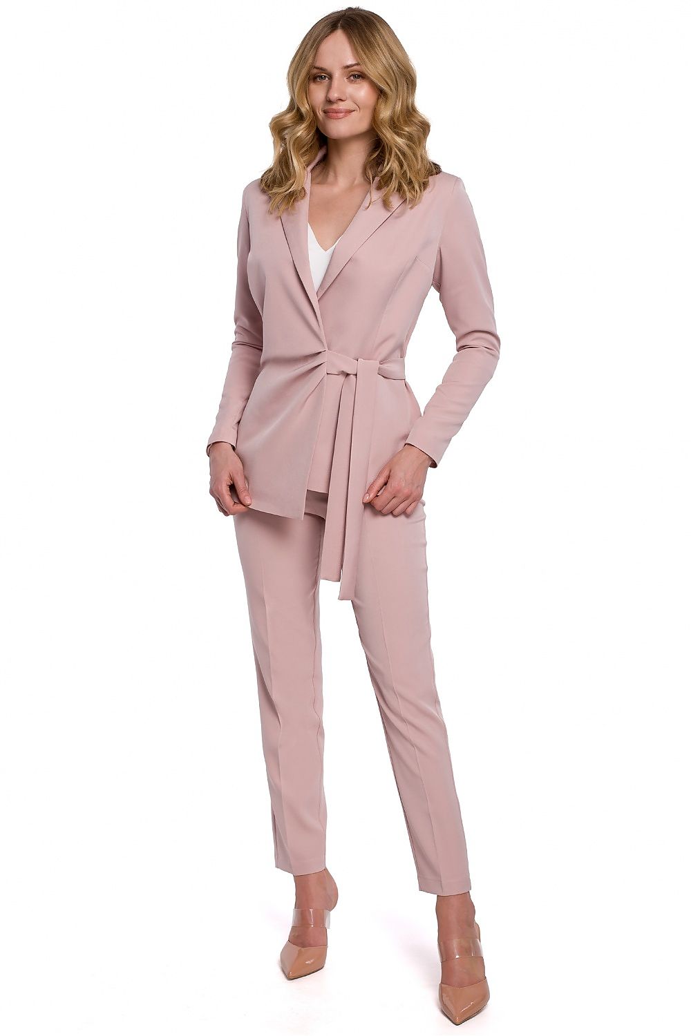 Spandex Blazer with Pleated Detail - Michelle & Kenza Co.