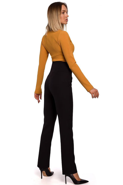 Slim-Fit High Waist Trousers