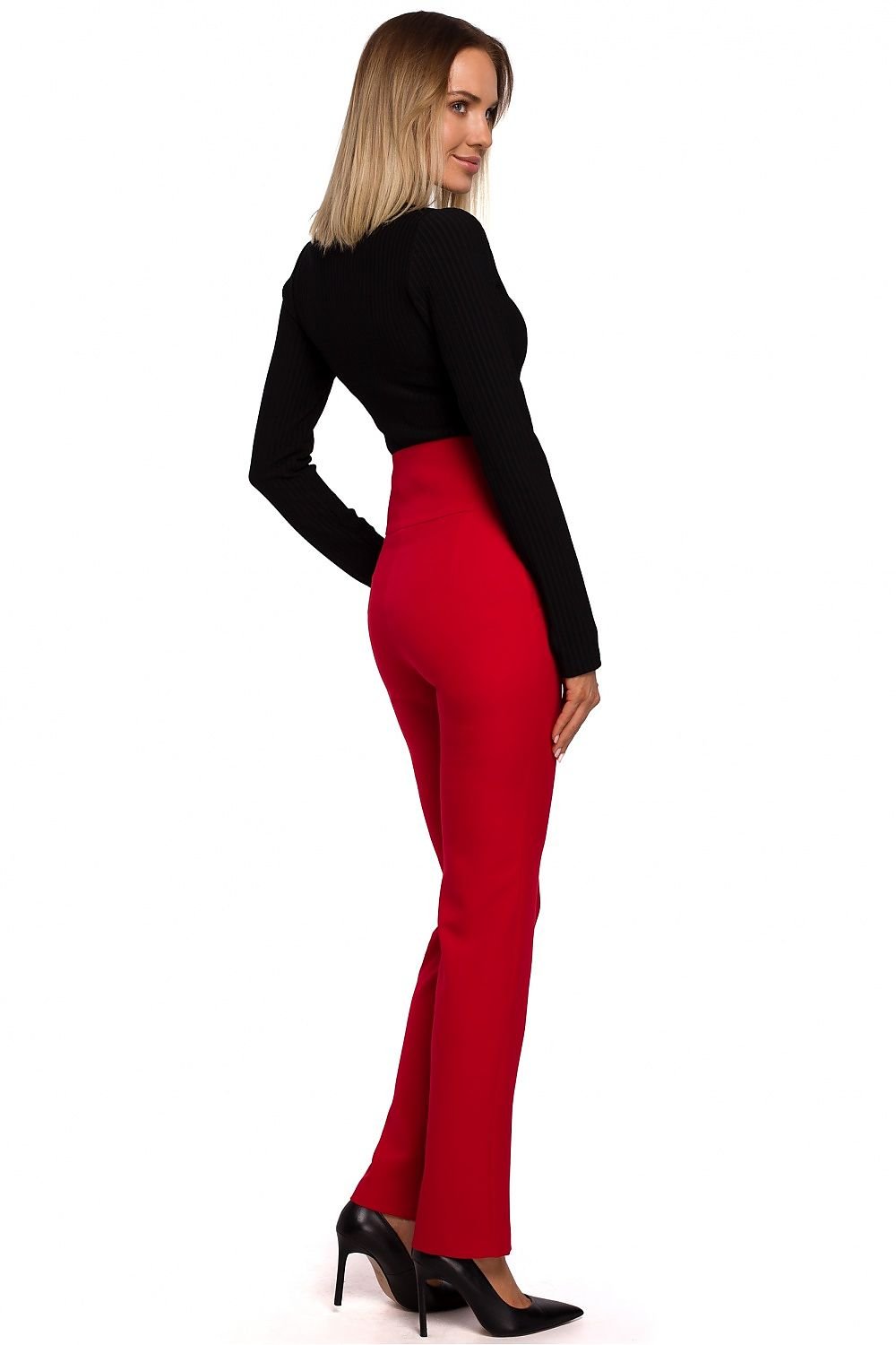 Slim-Fit High Waist Trousers