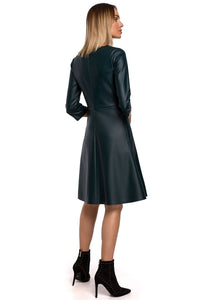 Classic Cut Faux Leather Dress