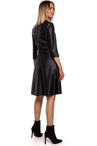 Classic Cut Faux Leather Dress