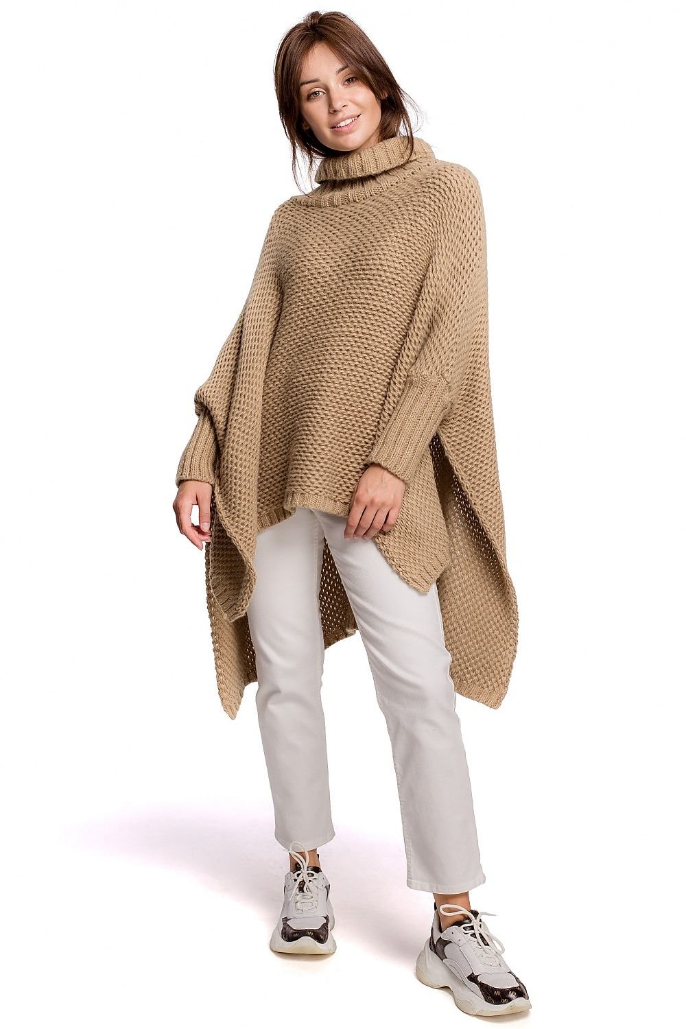 Elegant Turtleneck Poncho