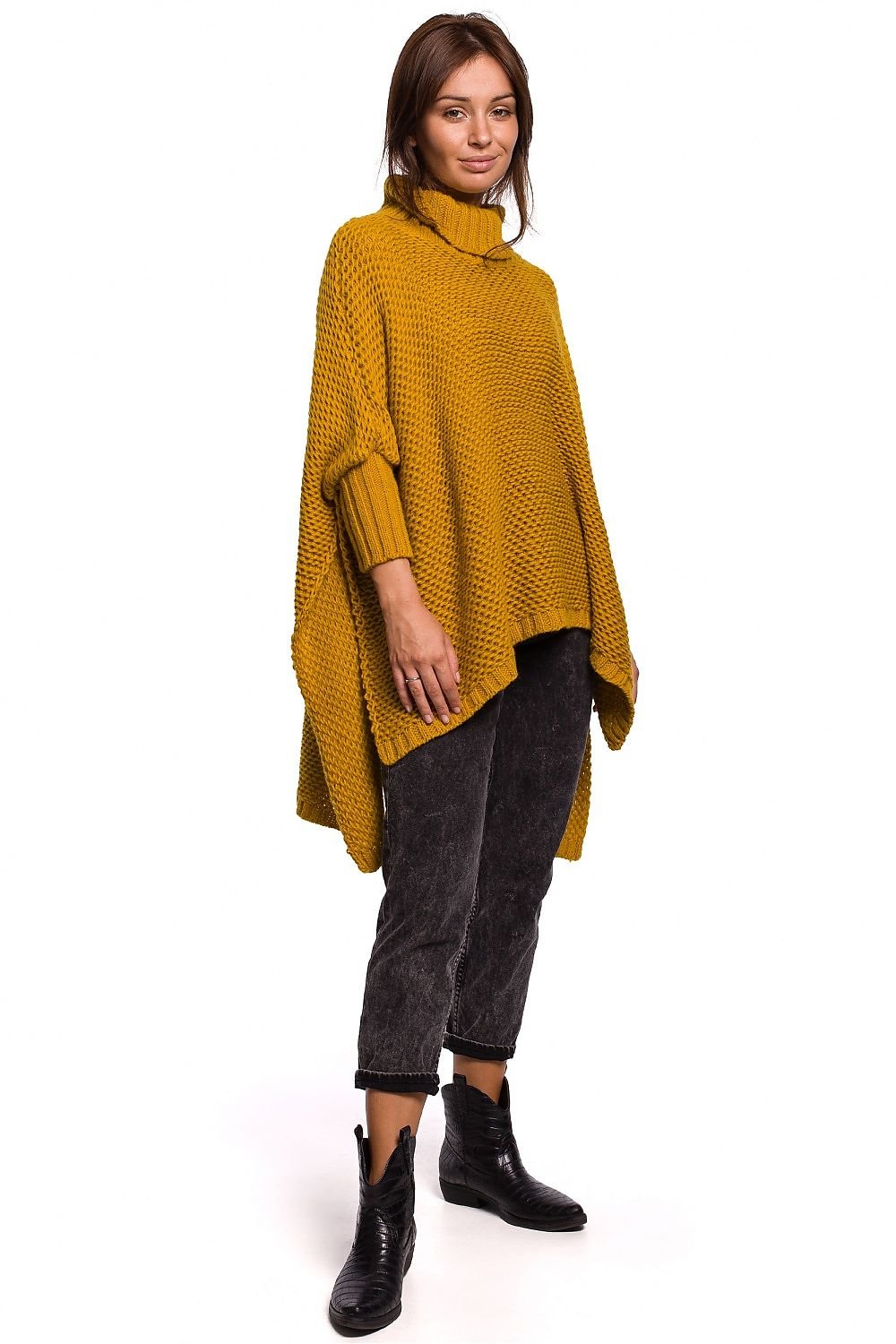 Elegant Turtleneck Poncho