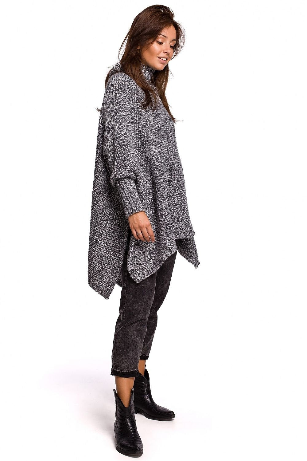 Elegant Turtleneck Poncho